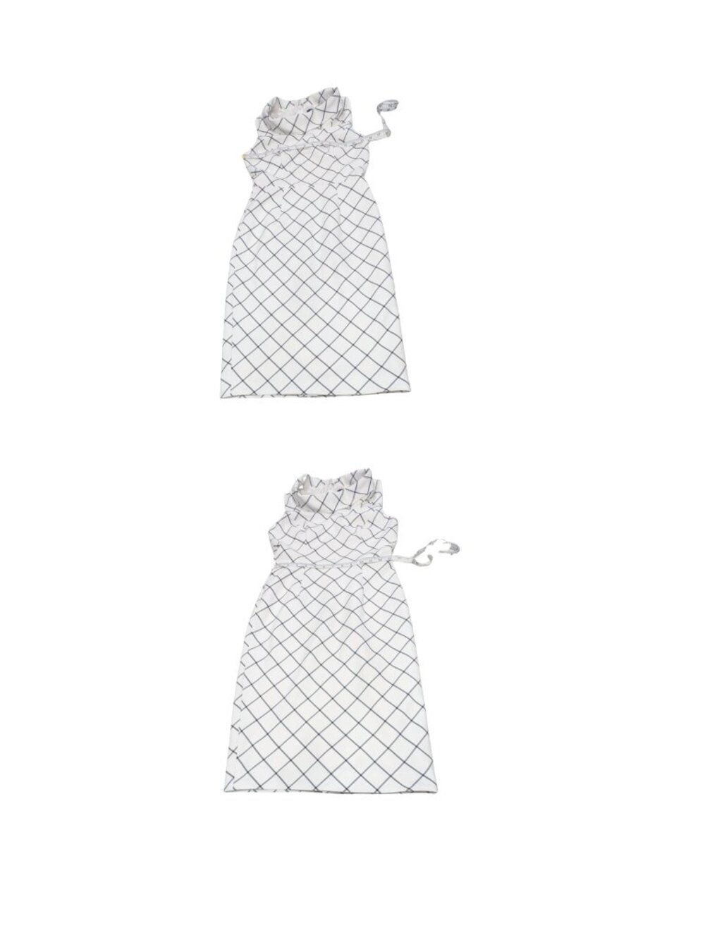 White House Black Market Windowpane Sheath Dress 0 XS Cowl Neck Sleeveless Lined - Picture 9 of 9